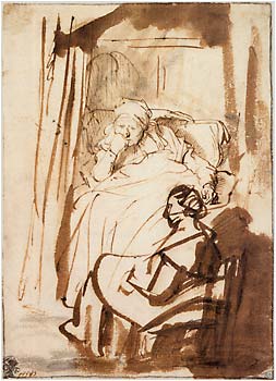 Rembrandt, Saskia (pen and ink drawing, 1637)