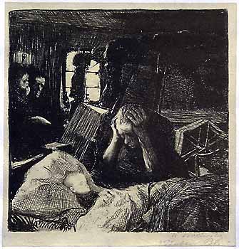 Kollwitz, Poverty (etching) 1894