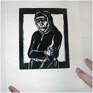 setting aside the print to dry